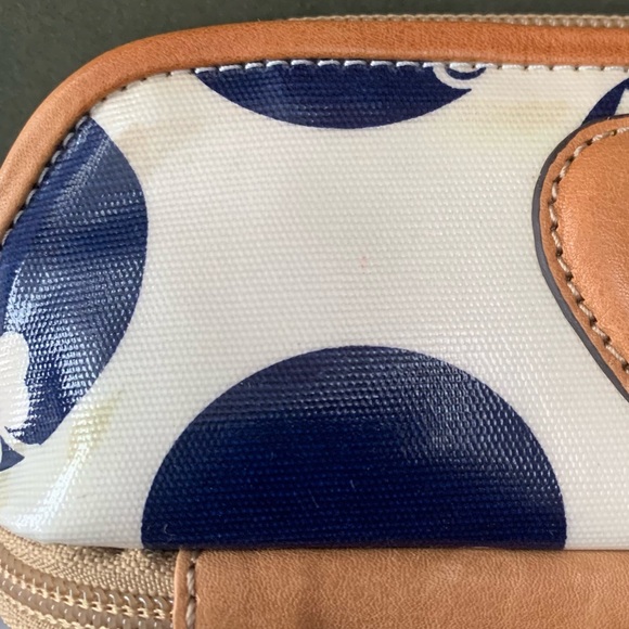 Retro Juicy Couture Pam & Gela Blue White Light Brown Zip-Up Pouch New with Tags - Picture 11 of 12